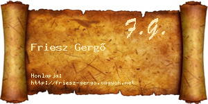 Friesz Gergő névjegykártya
