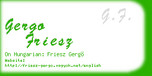 gergo friesz business card