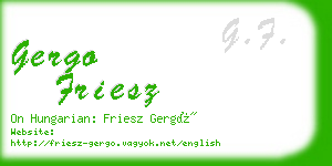 gergo friesz business card